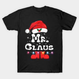 Mr and Mrs Claus Couples Matching - Christmas Pajamas Santa T-Shirt